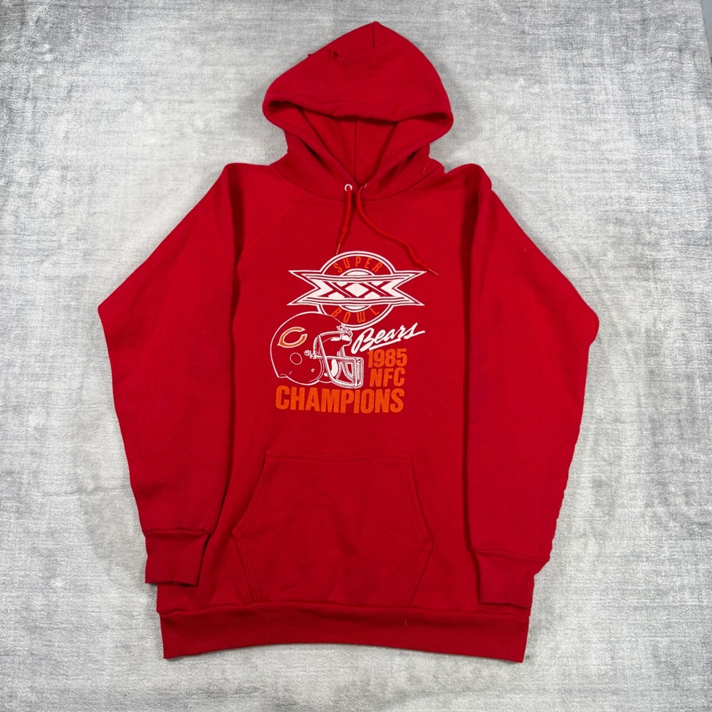 Chicago Bears Sweatshirt Mens XL Red Vintage 1985 NFC Champions Super Bowl XX